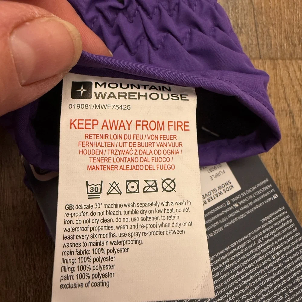 Mountain Warehouse Kids Purple Mittens